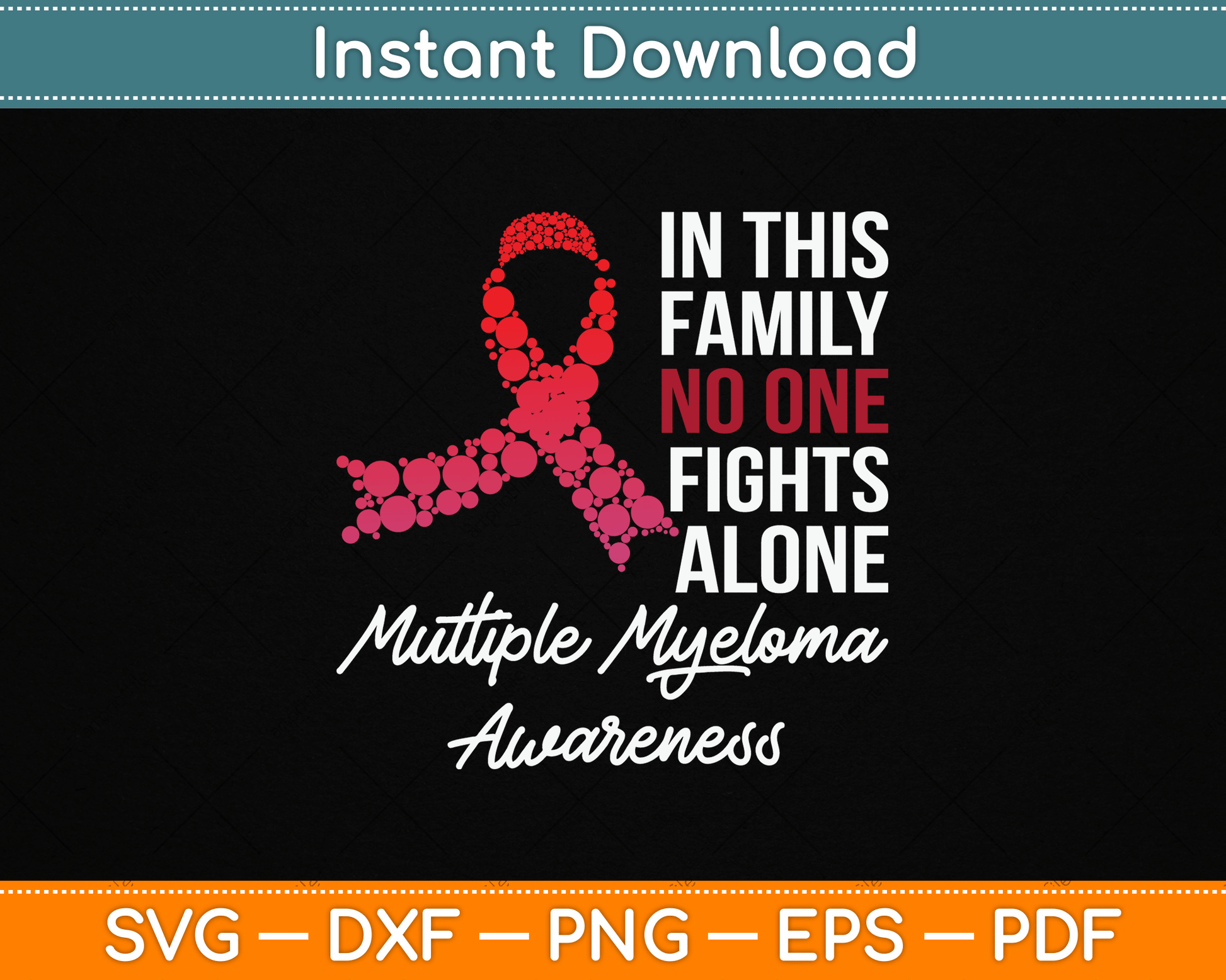Multiple Myeloma Awareness Burgundy Ribbon Family SVG Digital Cutting File