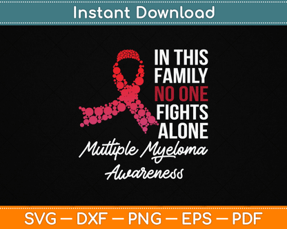 Multiple Myeloma Awareness Burgundy Ribbon Family SVG Digital Cutting File