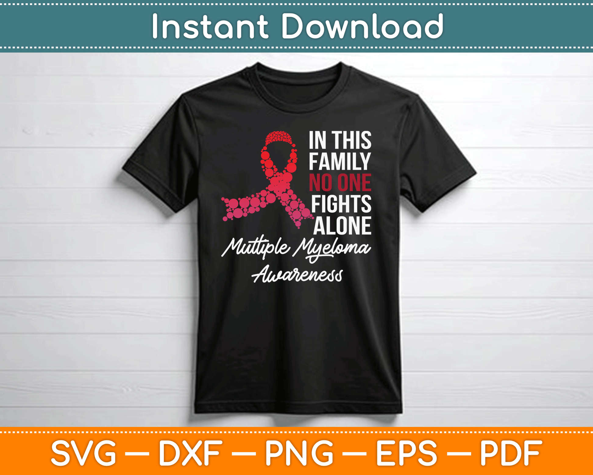 Multiple Myeloma Awareness Burgundy Ribbon Family SVG Digital Cutting File