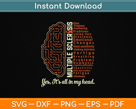 Multiple Sclerosis Facts MS Awareness Support SVG Digital Cutting File