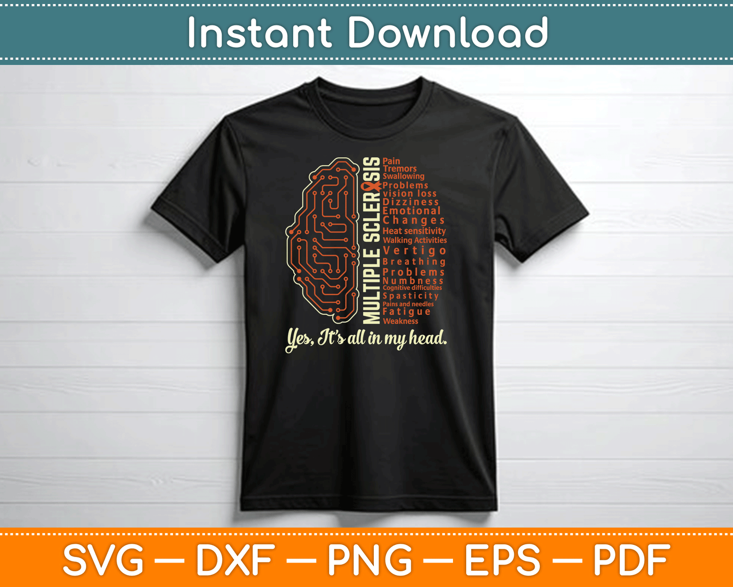 Multiple Sclerosis Facts MS Awareness Support SVG Digital Cutting File