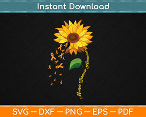 Multiple Sclerosis Awareness Sunflower Svg Digital Cutting File