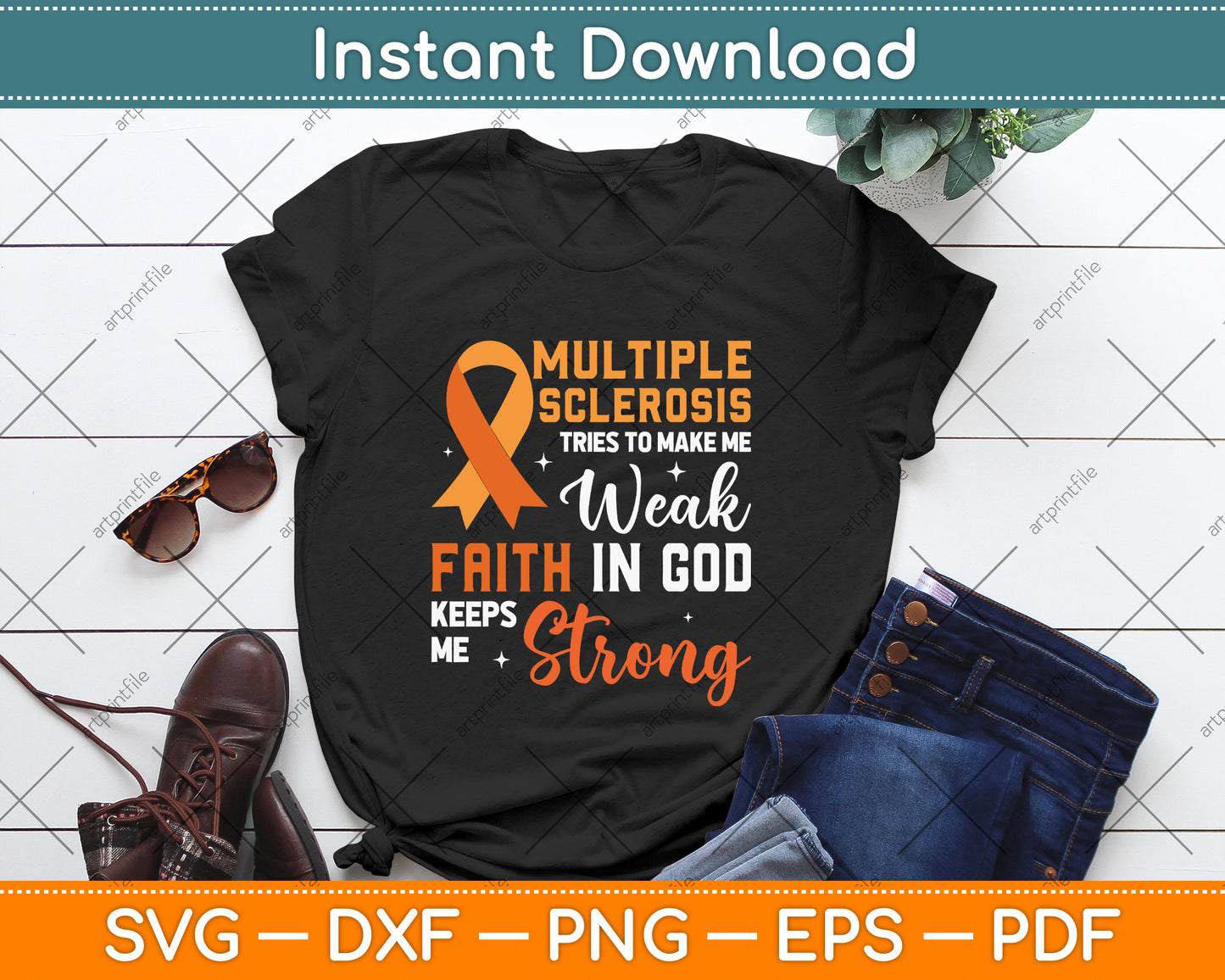 Multiple Sclerosis Faith God Jesus Multiple Sclerosis SVG Digital File