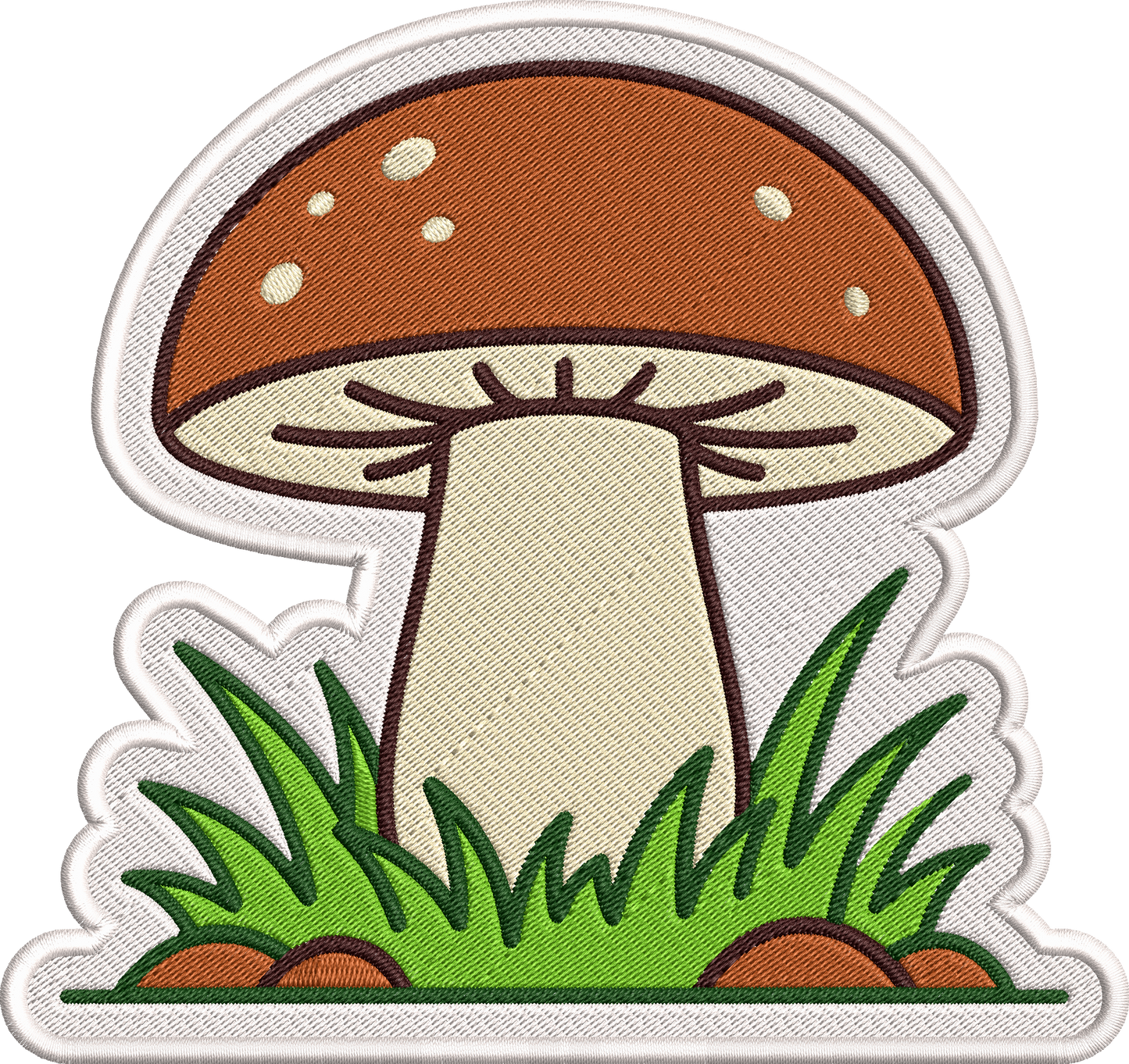 Cute Mushroom Patch Embroidery Design, Adorable Kawaii Mushroom Machine Embroidery Pattern, Woodland Mushroom Embroidery Patch Design