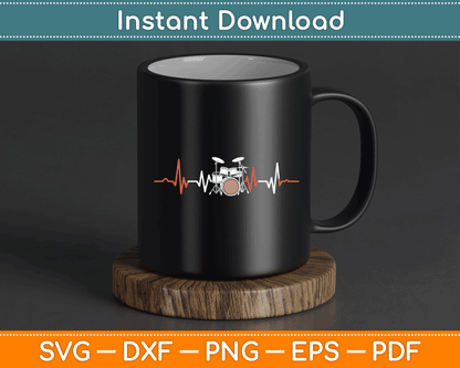 Music Lover Drum Heartbeat Drummer SVG Digital Cutting File