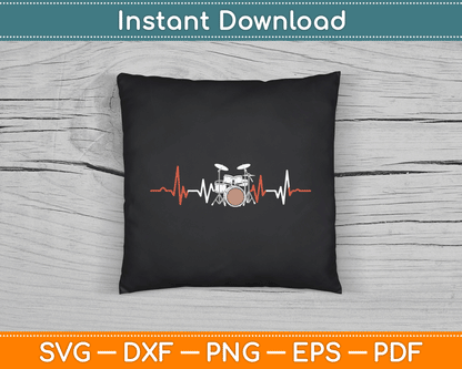 Music Lover Drum Heartbeat Drummer SVG Digital Cutting File