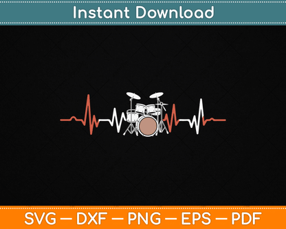 Music Lover Drum Heartbeat Drummer SVG Digital Cutting File