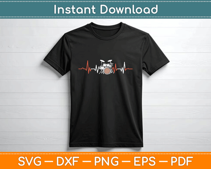 Music Lover Drum Heartbeat Drummer SVG Digital Cutting File