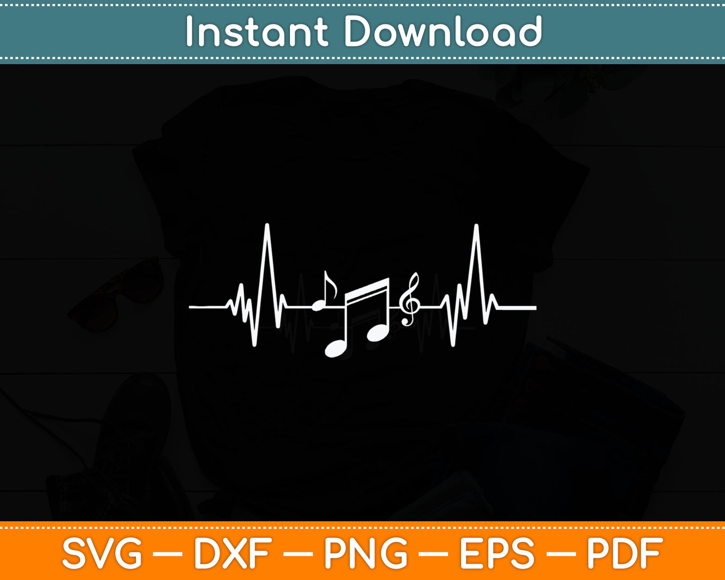 Music Heartbeat Music Lover Svg Digital Cutting File