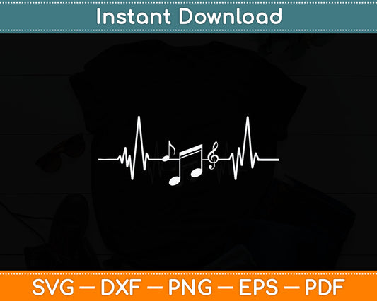 Music Heartbeat Music Lover Svg Digital Cutting File