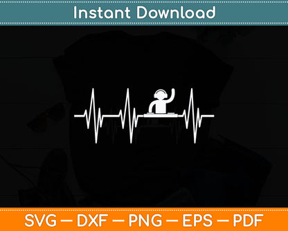 Music Producer Disc Jockey Heartbeat ECG Pulse DJ Mixing Console Svg Cutting File