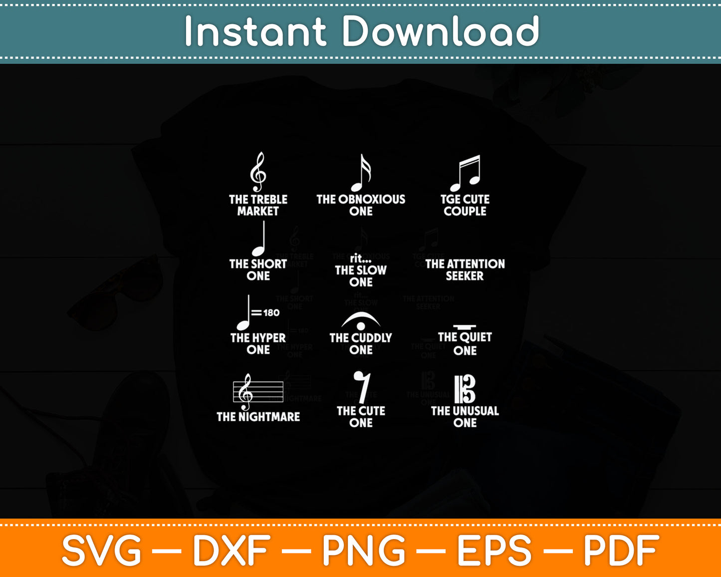 Musical Notes Symbol Definition Humor Funny Christmas Svg Digital Cutting File