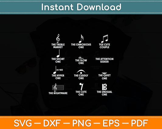 Musical Notes Symbol Definition Humor Funny Christmas Svg Digital Cutting File