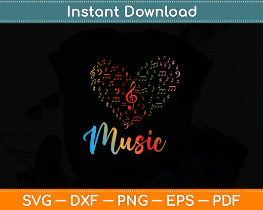Musician Gift Musical Instrument Music Notes Treble Clef Svg Digital Cutting File