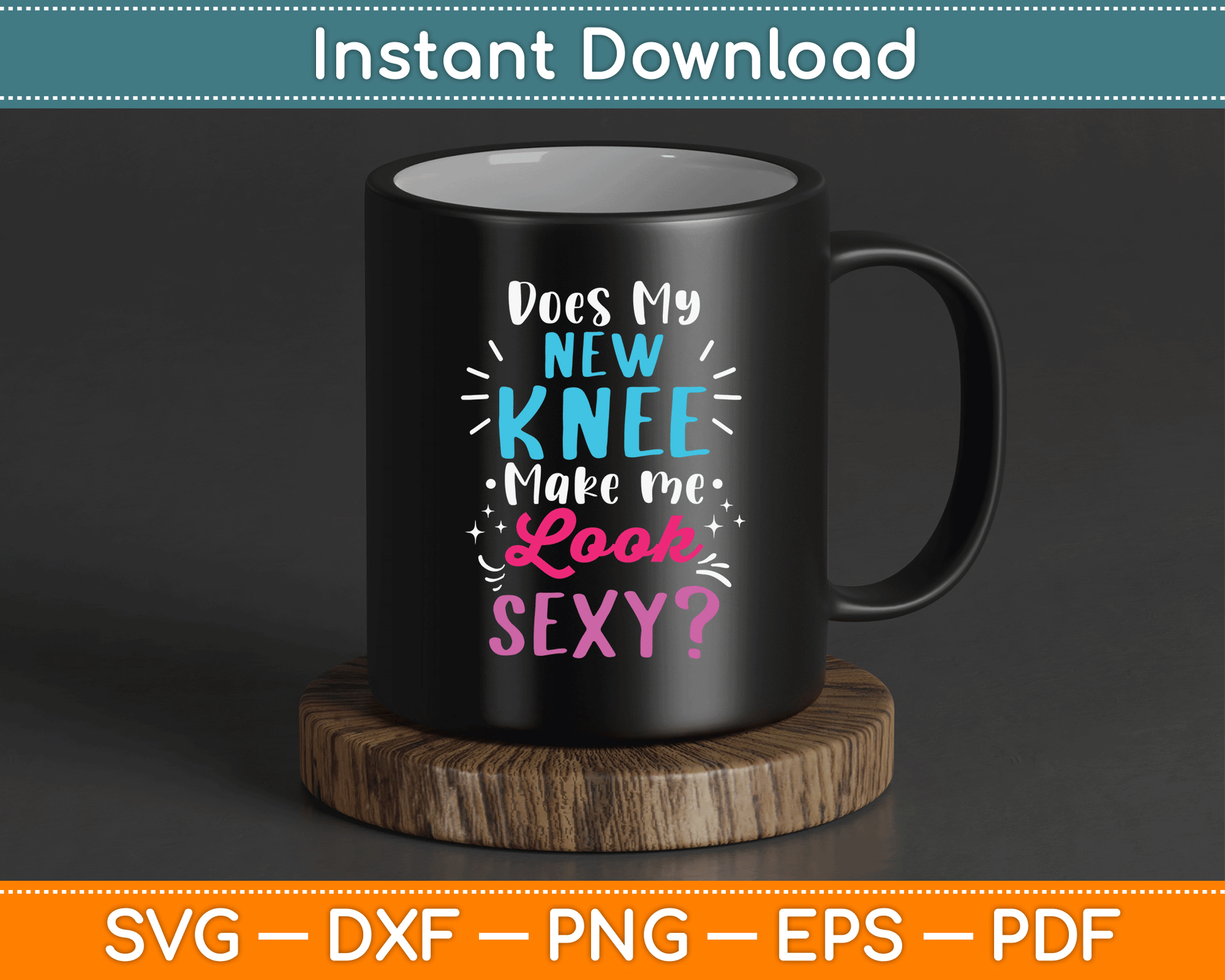 Knee surgery recovery SVG digital download for Cricut and Silhouette projects