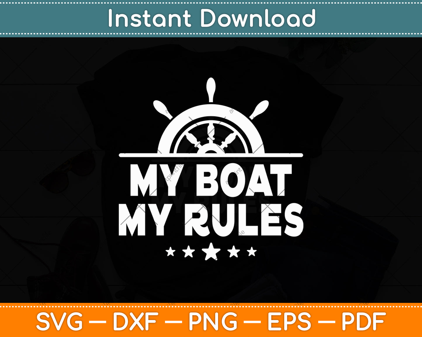 My Boat My Rules Captain Funny Svg Digital Cutting File