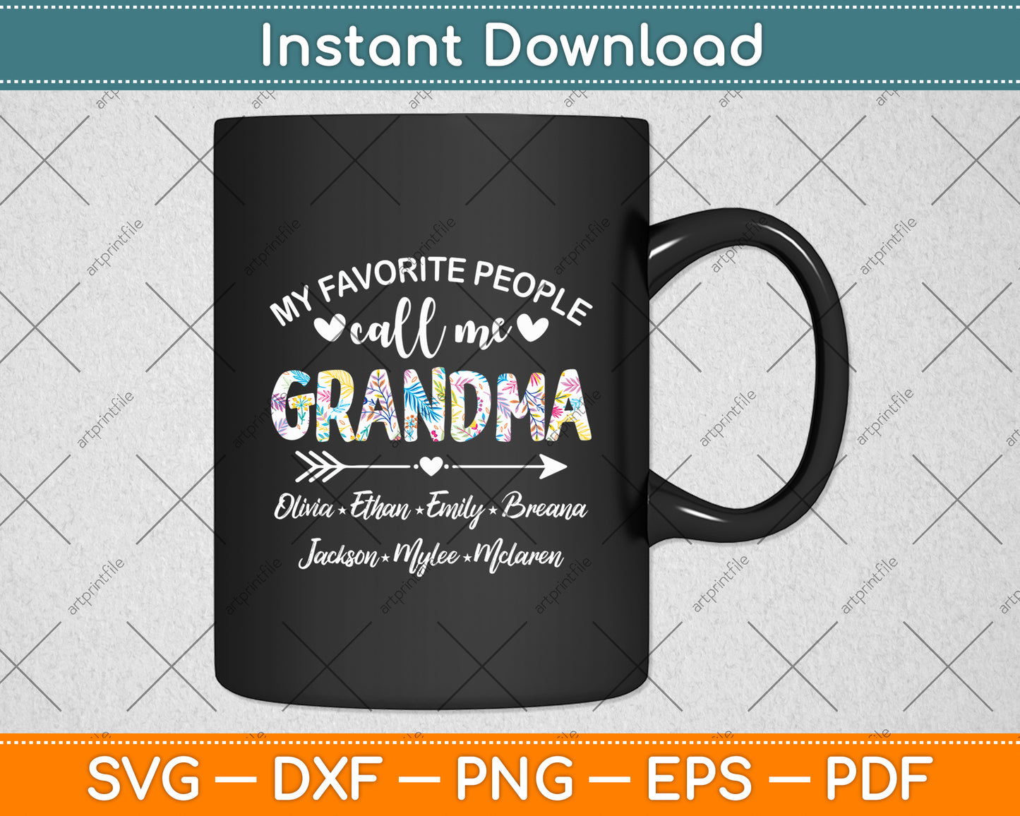 My Favorite People Call Me Grandma Personalized Mom Svg Digital Cutting File