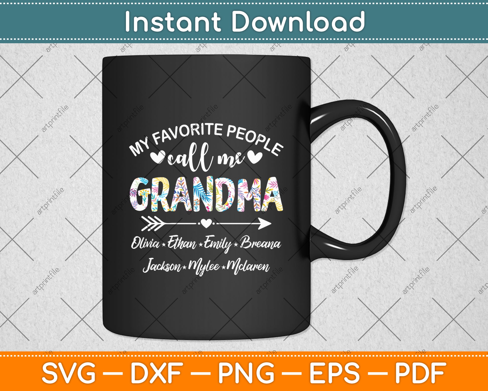 My Favorite People Call Me Grandma Personalized Mom Svg Digital Cutting File