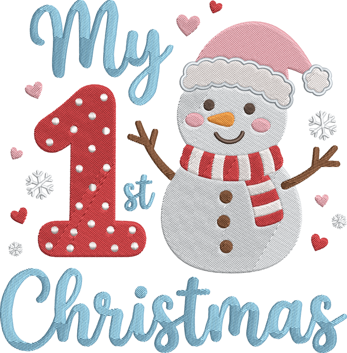 My First Christmas Machine Embroidery Design – Cute Baby First Christmas Embroidery Pattern, Holiday Machine Embroidery Design