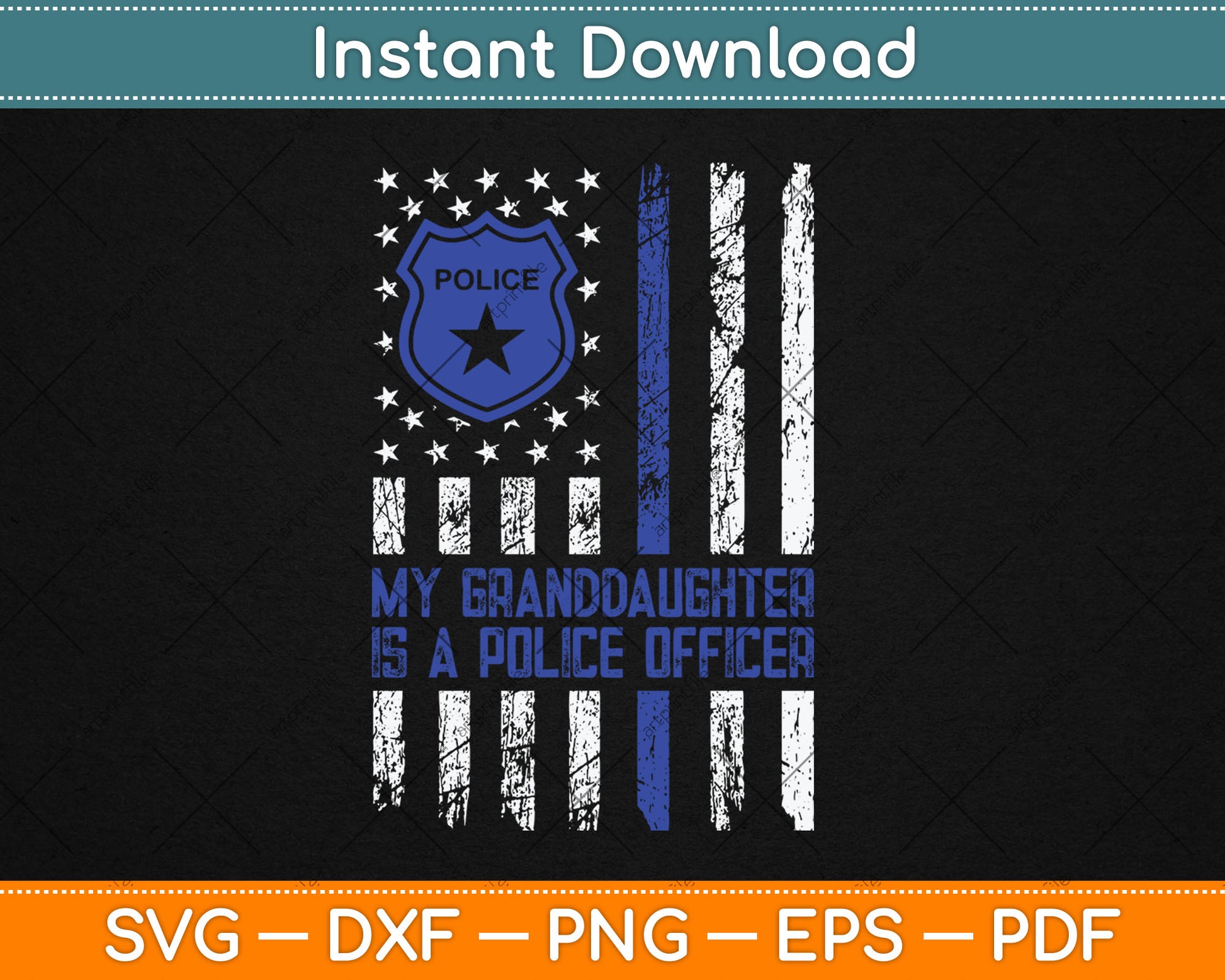 My Granddaughter Is A Police Officer Svg Digital Cutting File