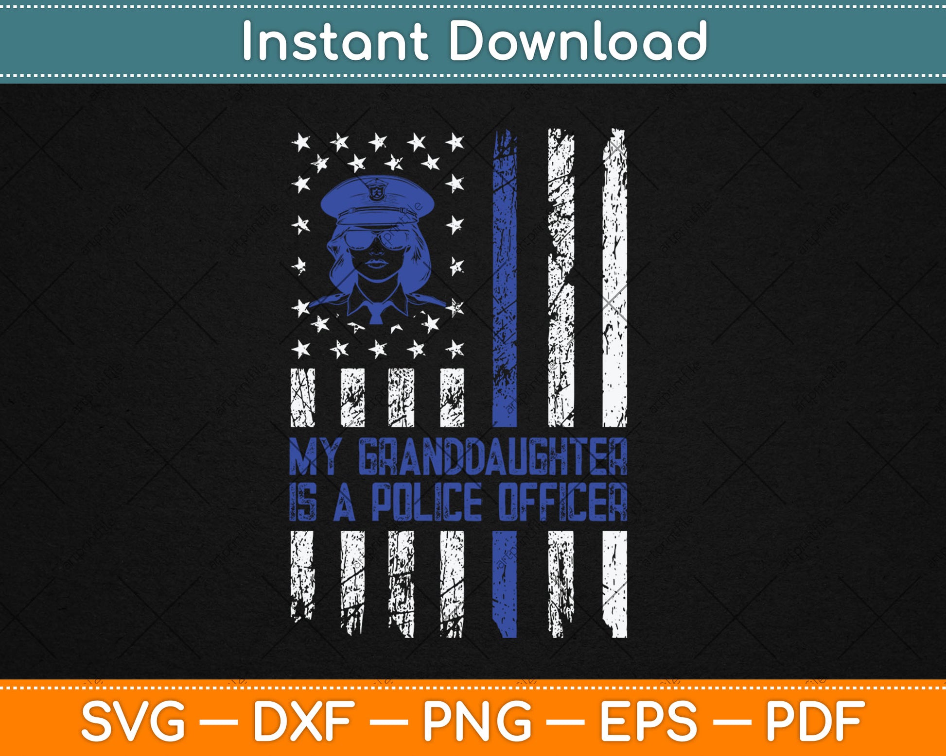 My Granddaughter Is A Police Officer Svg Design Digital Cutting File