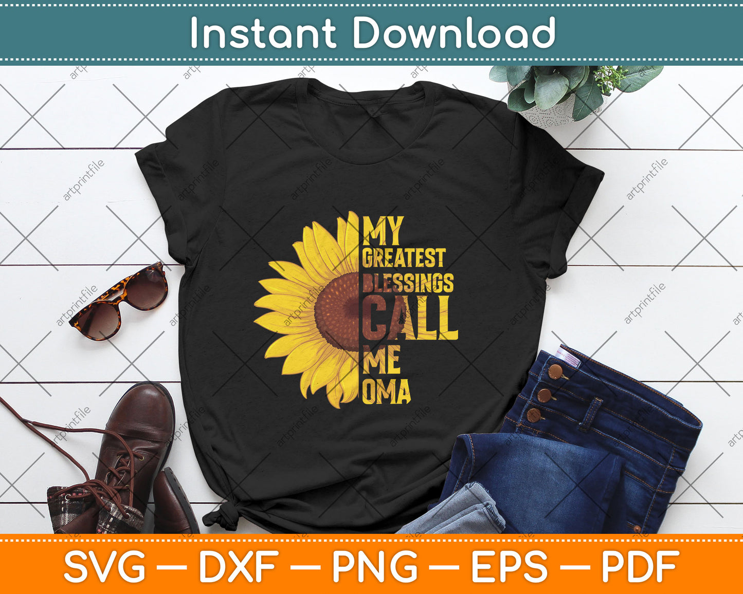 My Greatest Blessings Call Me Oma Funny Mother's Day Svg Digital Cutting File