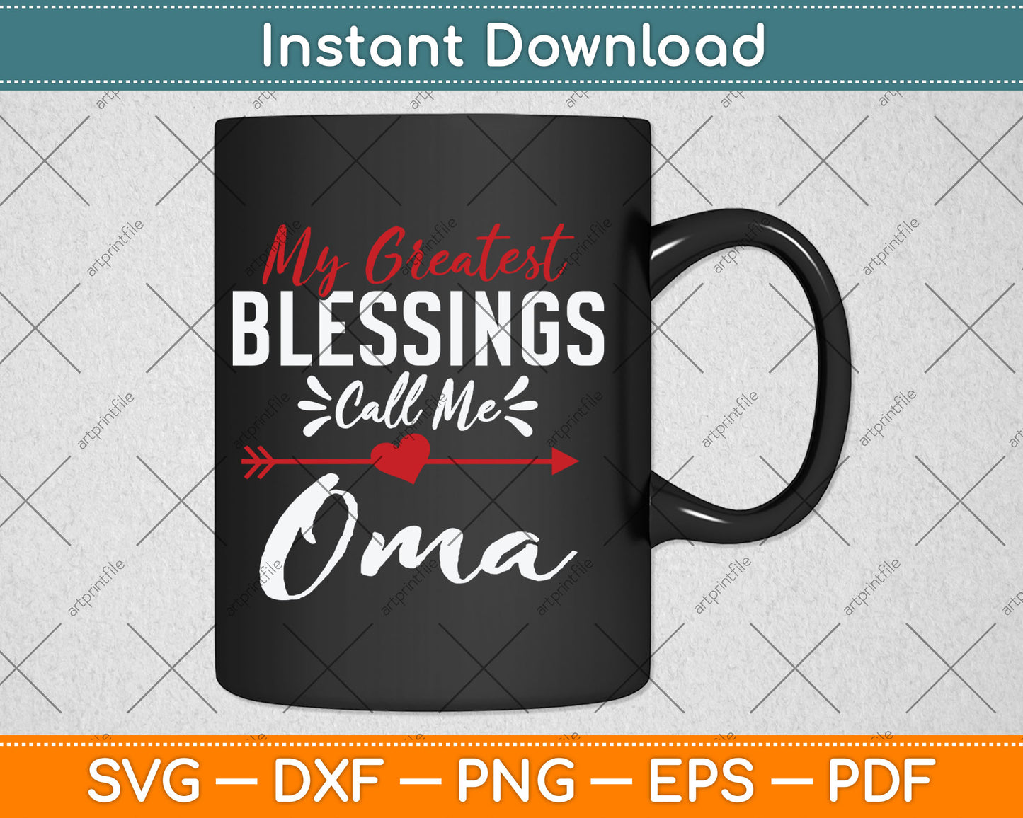 My Greatest Blessings Call Me Oma German Grandma Svg Digital Cutting File