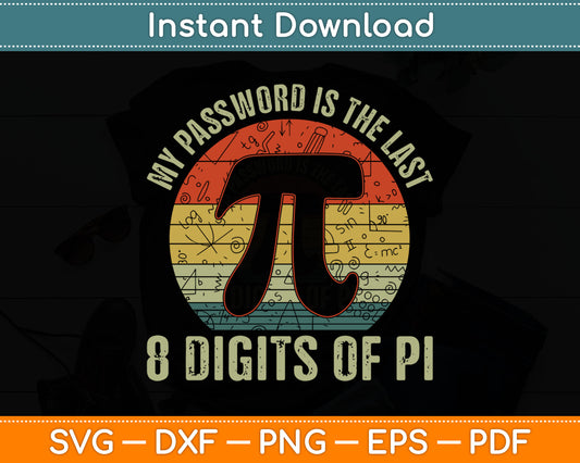 My Password Is The Last 8 Digits Of Pi Math Geek Teachers Svg Digital Cutting File