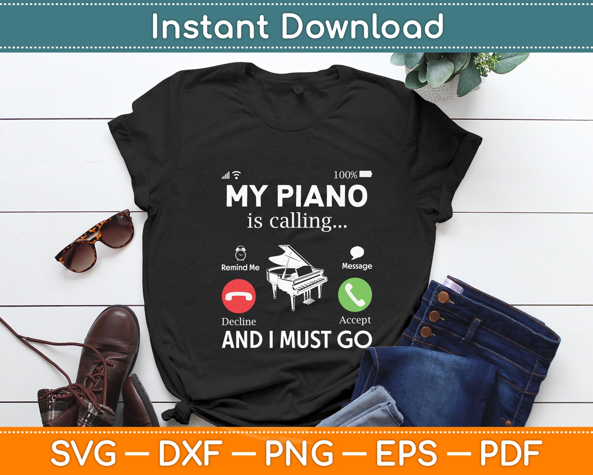 My Piano Is Calling Funny Music Player Musician Svg Digital Cutting File