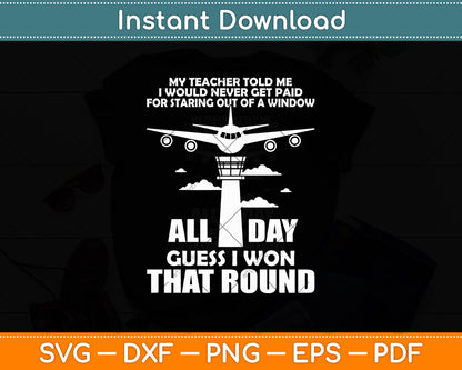 My Teacher Told Me Funny Air Traffic Controller Aviation Svg Digital Cutting File