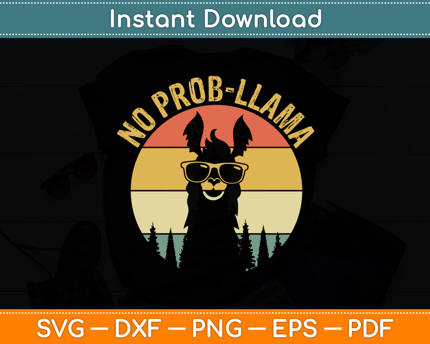 No Problem No Prob Llama Pun Llama Alpaca Lover Svg Digital Cutting File