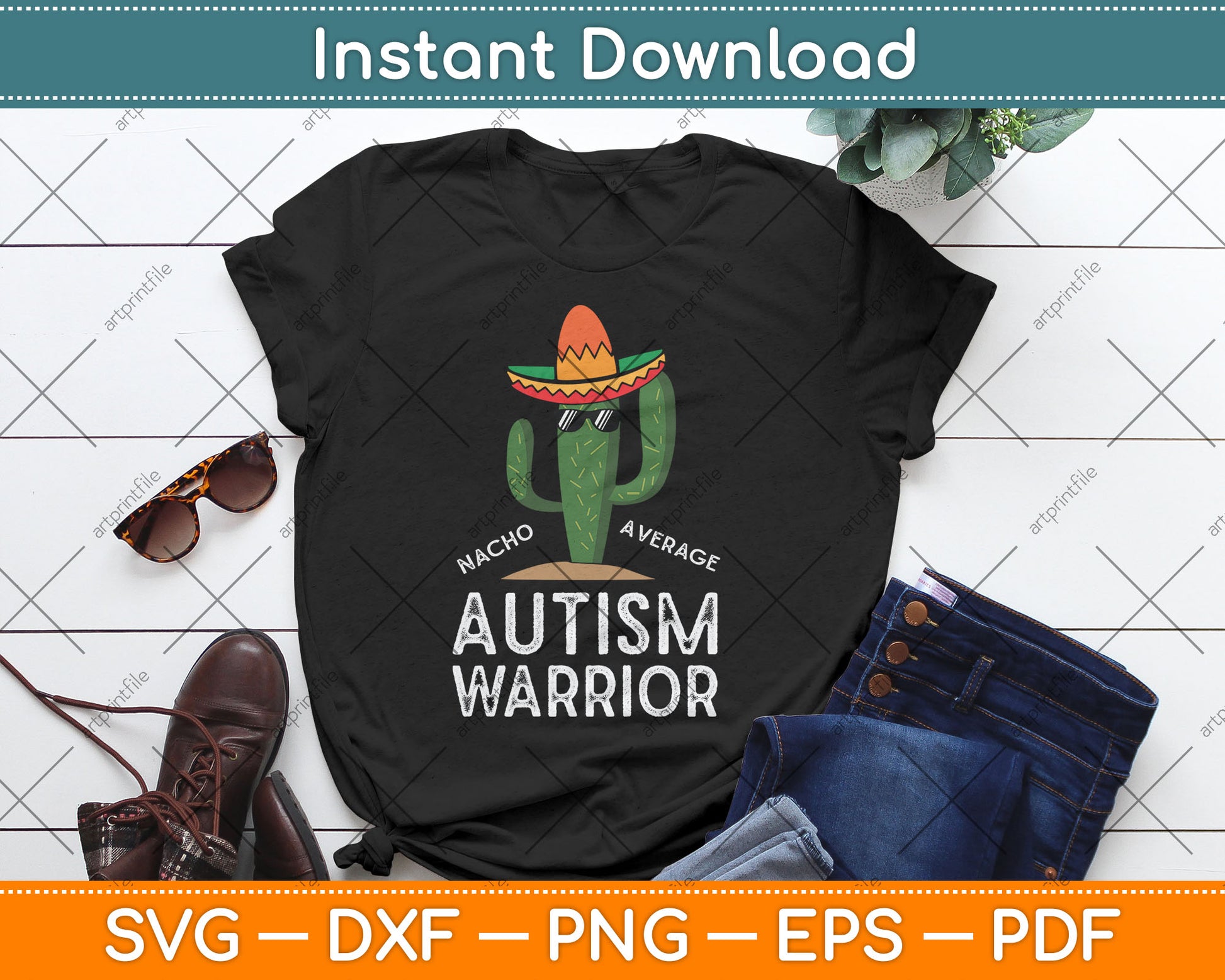 Nacho Average Autism Warrior Funny Autism Awareness Svg Digital Cutting File