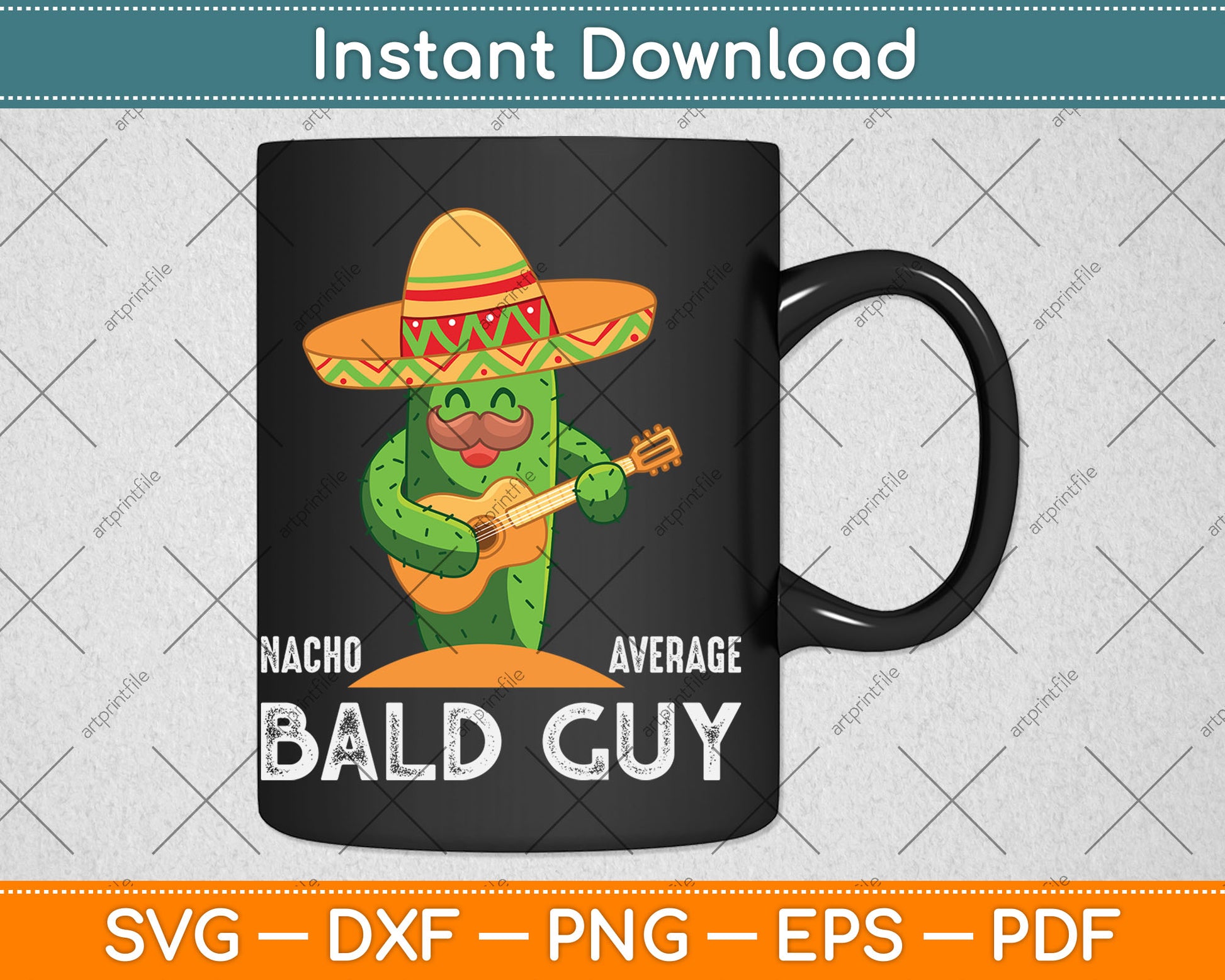 Nacho Average Bald Guy Funny Svg Digital Cutting File