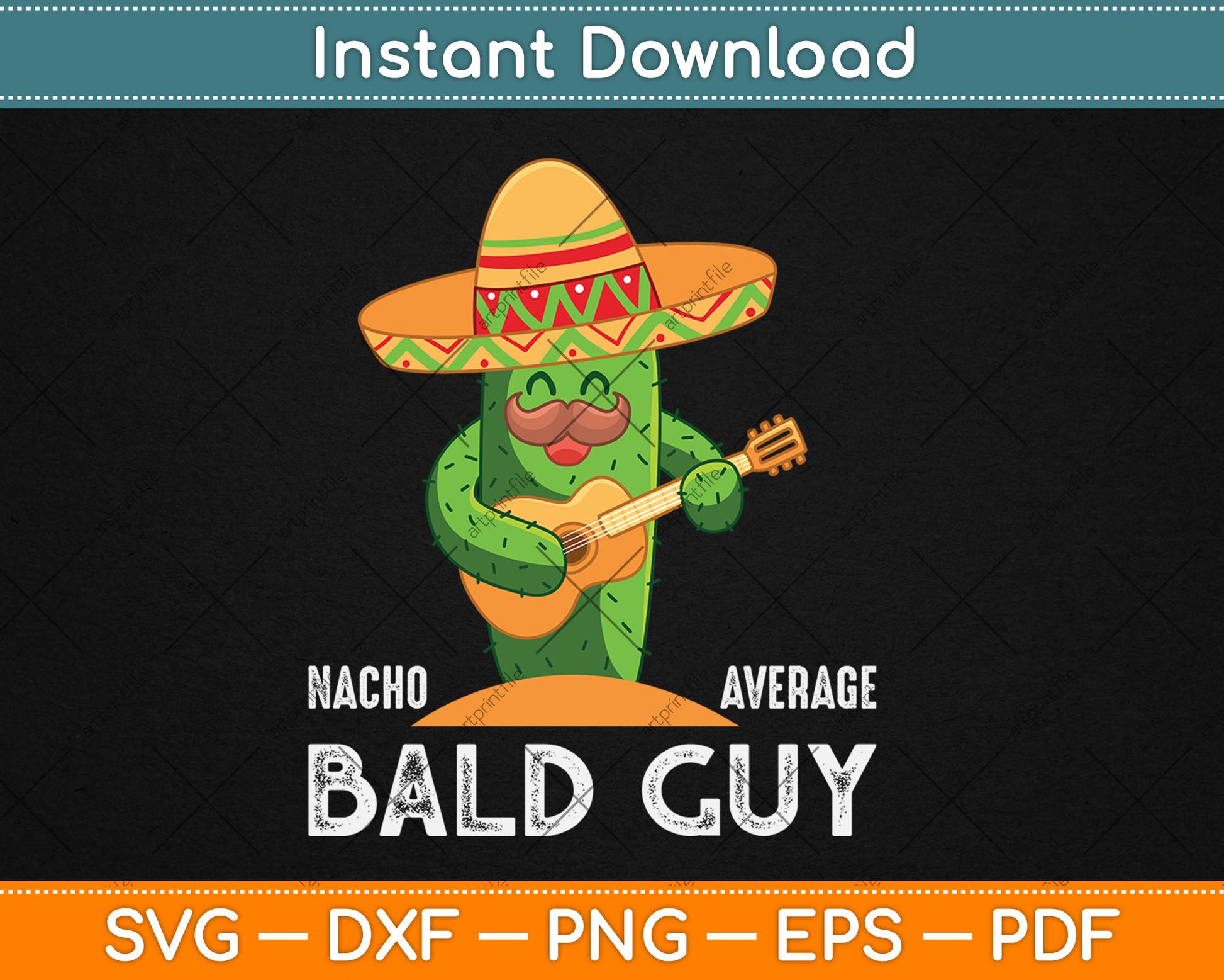 Nacho Average Bald Guy Funny Svg Digital Cutting File