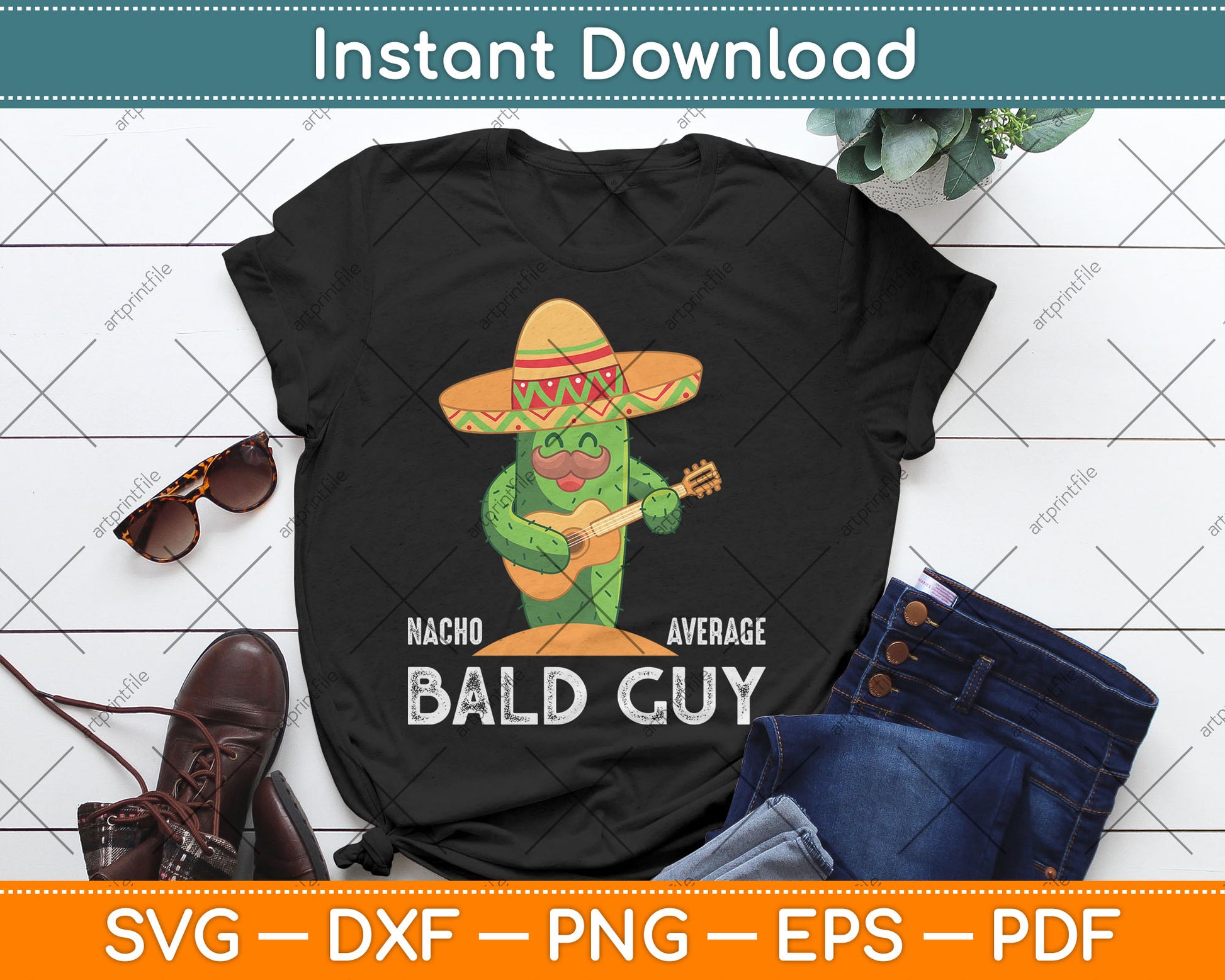 Nacho Average Bald Guy Funny Svg Digital Cutting File