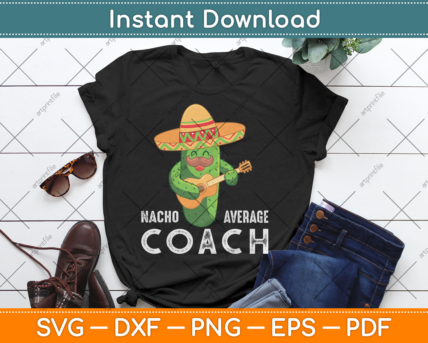 Nacho Average Coach Funny Svg Digital Cutting File