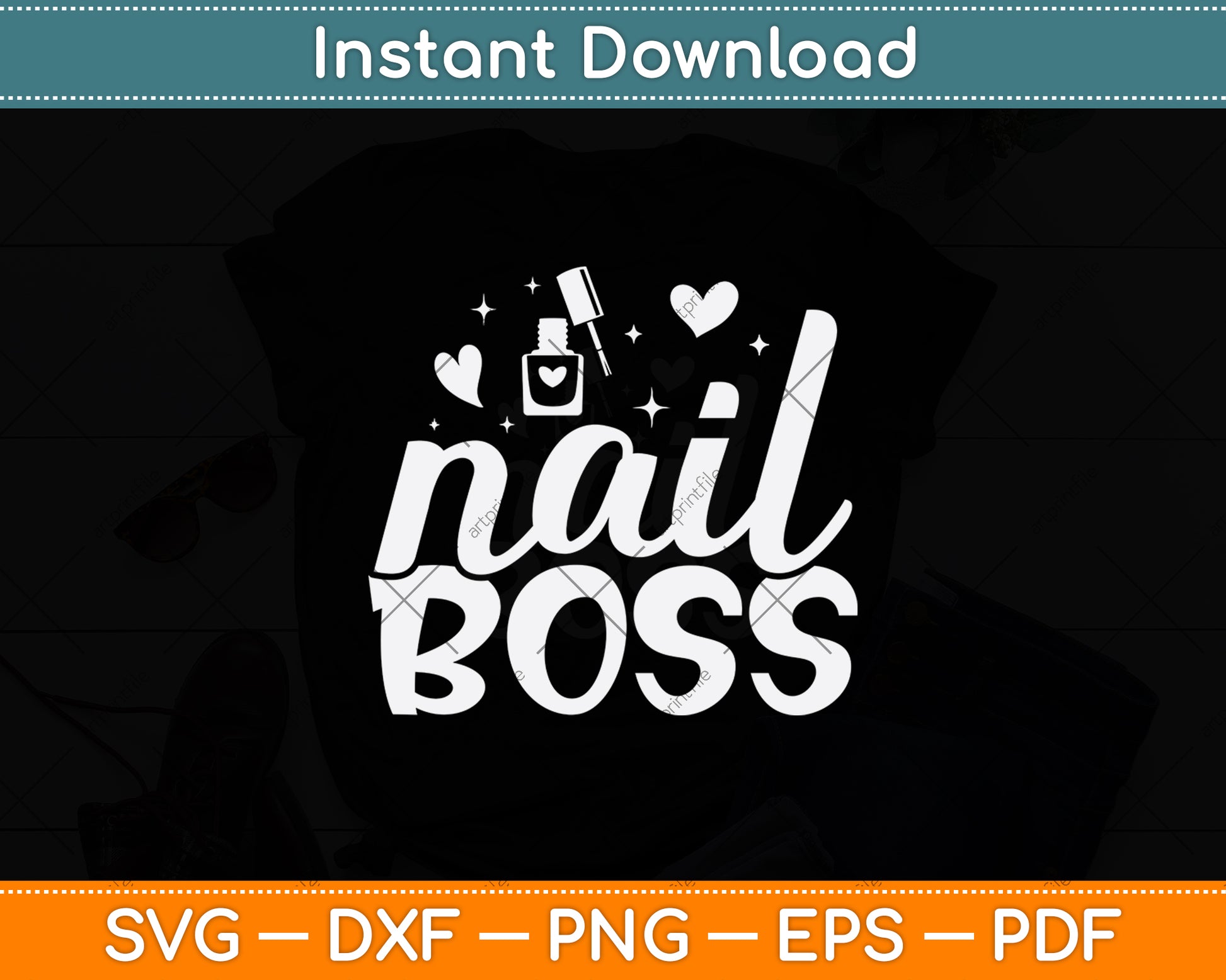 Nail Boss Manicurist Nail Salon Svg Png Dxf Digital Cutting File