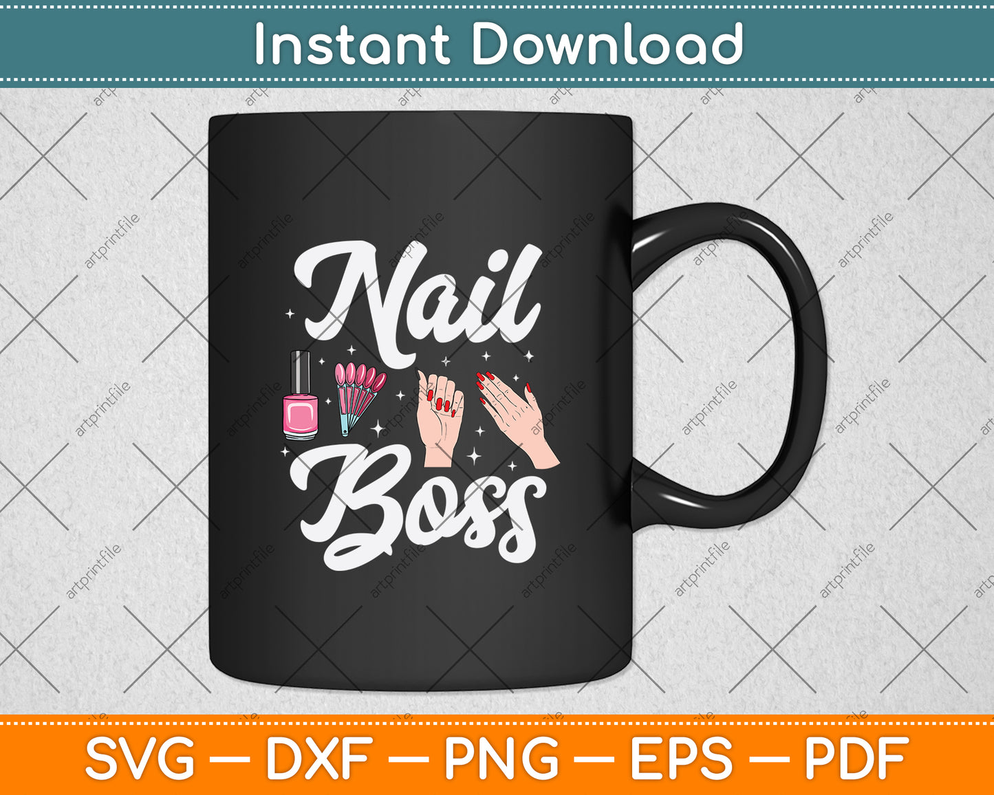 Nail Boss Nail Tech Svg Png Dxf Digital Cutting File