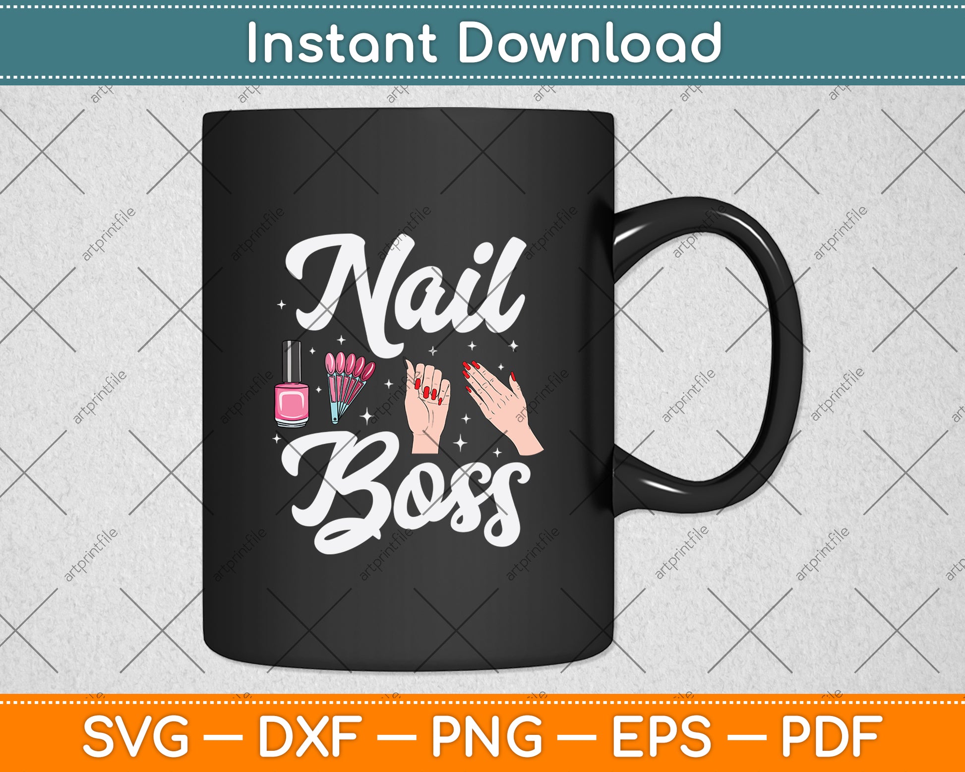 Nail Boss Nail Tech Svg Png Dxf Digital Cutting File