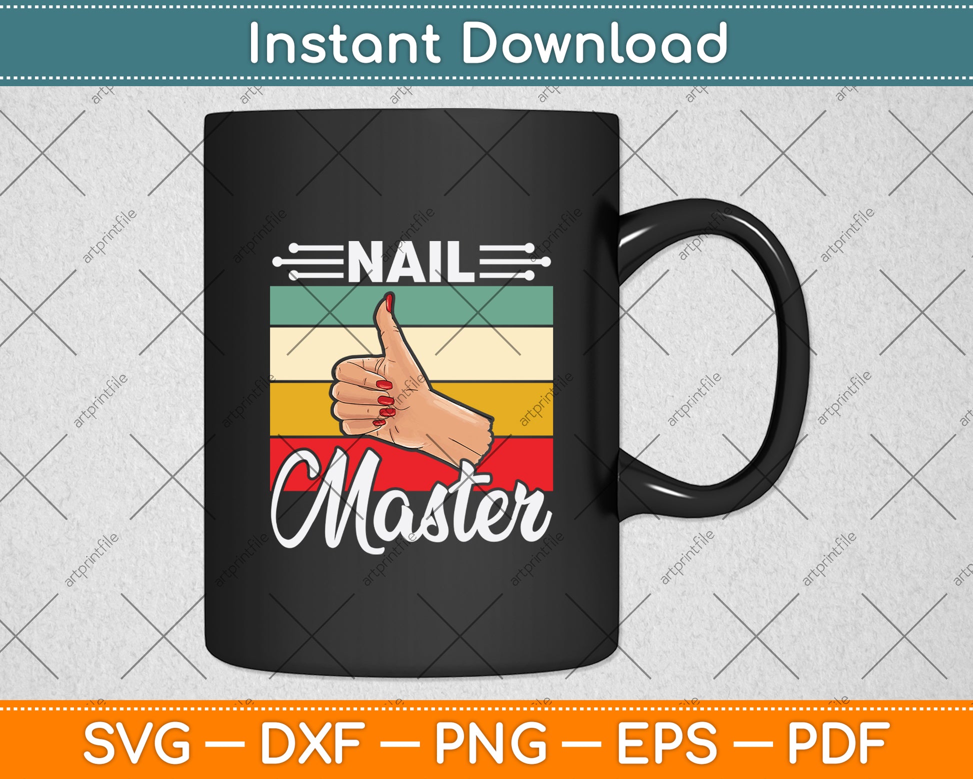Nail Master Vintage Lover Nail Polish Svg Png Dxf Digital Cutting File