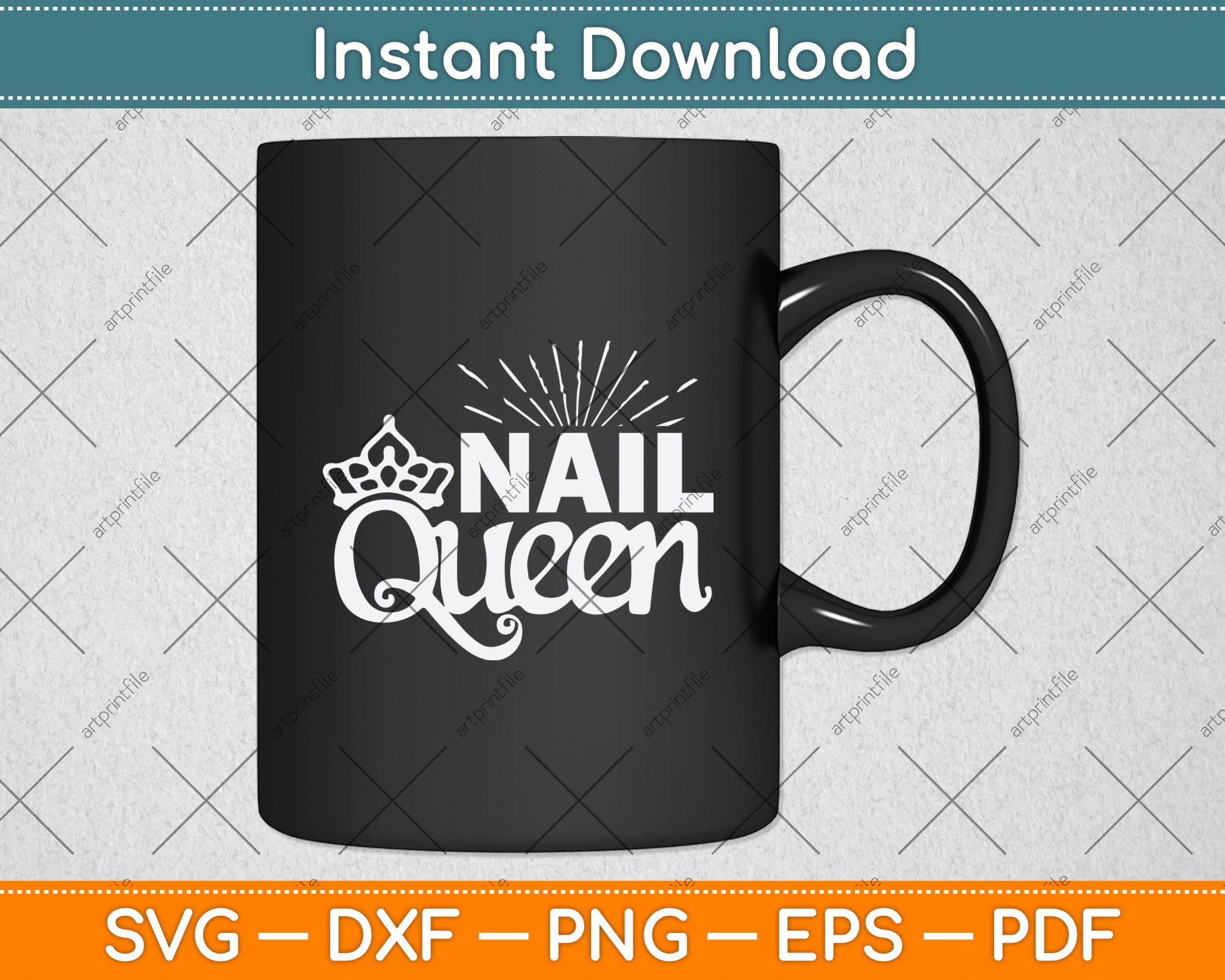 Nail Queen Manicurist Beautician Svg Png Dxf Digital Cutting File