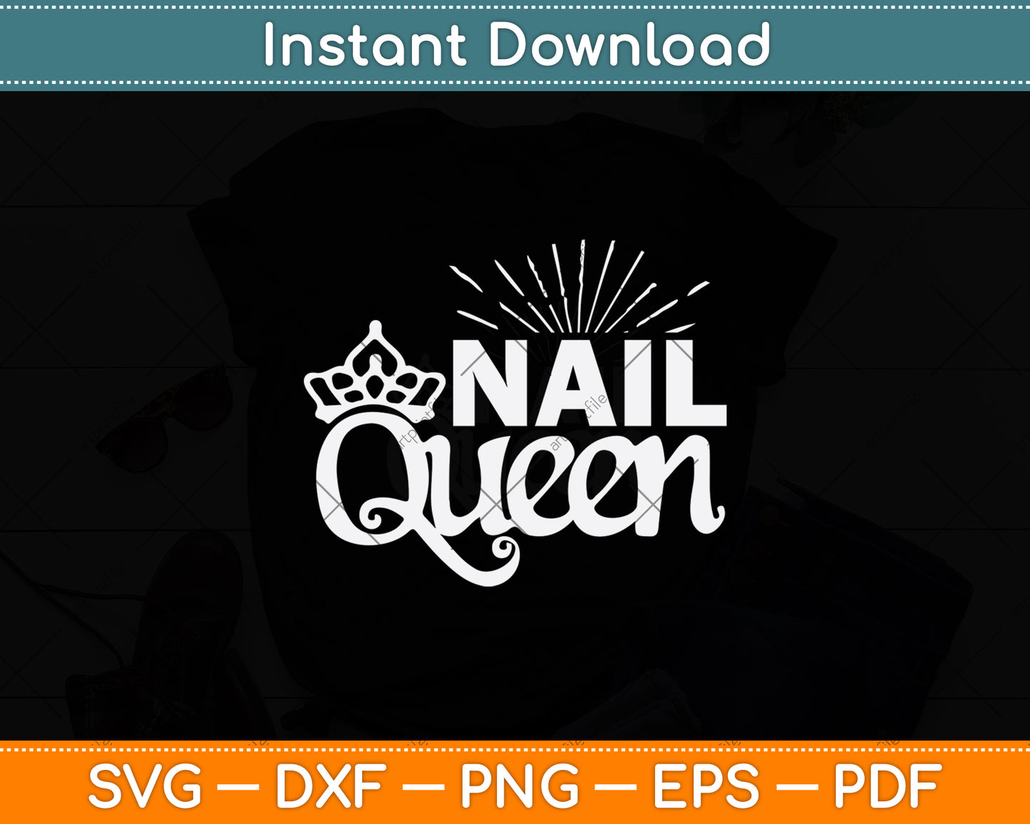 Nail Queen Manicurist Beautician Svg Png Dxf Digital Cutting File