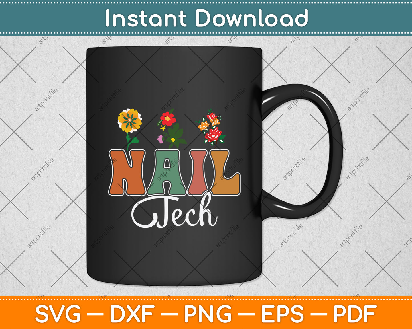 Nail Tech Flower Svg Png Dxf Digital Cutting File