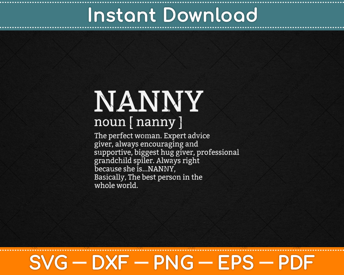 Nanny Definition Grandma Mothers Day Gift Svg Digital Cutting File