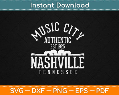 Nashville Tennessee Country Music City Guitar Svg Digital Cutting File
