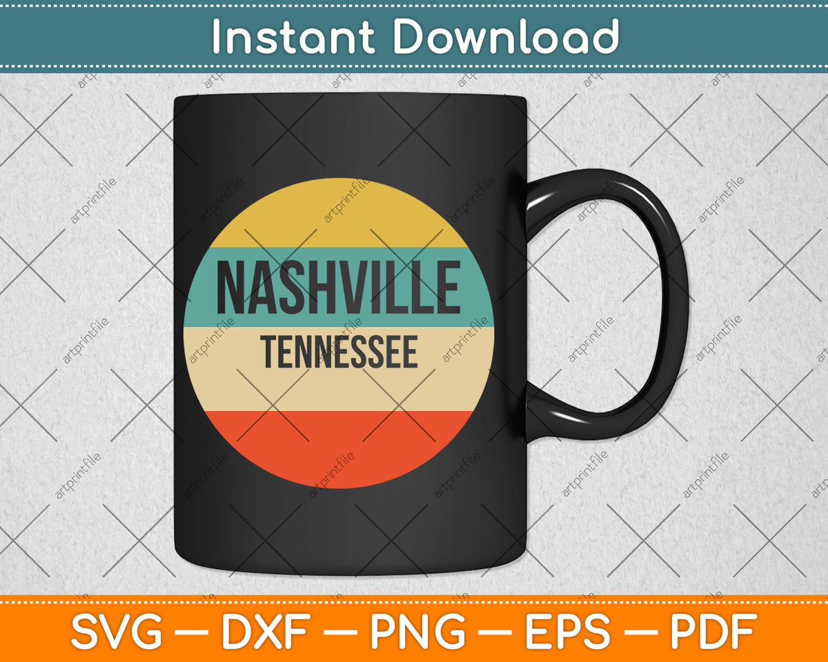 Nashville Tennessee Vintage Svg Digital Cutting File