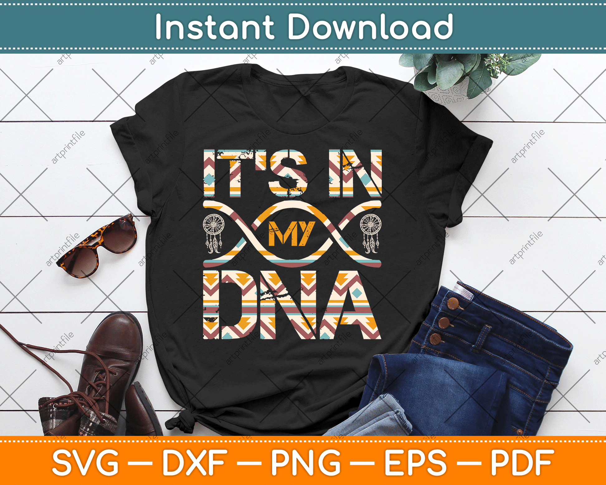 Native American DNA Indigenous People Day SVG Digital Cutting File