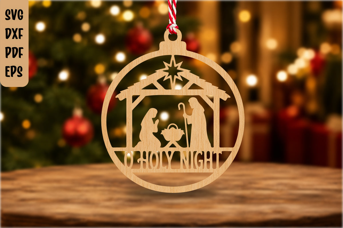 Nativity Scene Christmas Ornament Laser Cut SVG