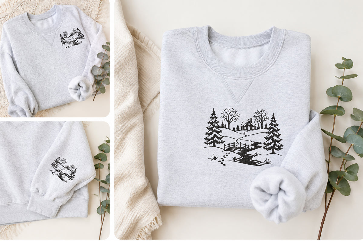 Nature Landscape Embroidery Design