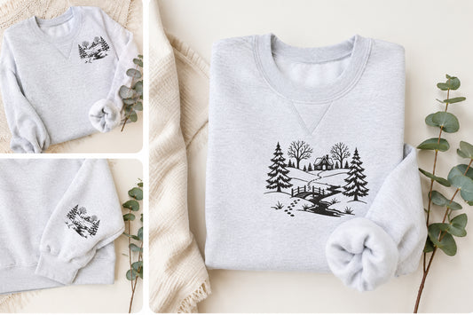 Nature Landscape Embroidery Design